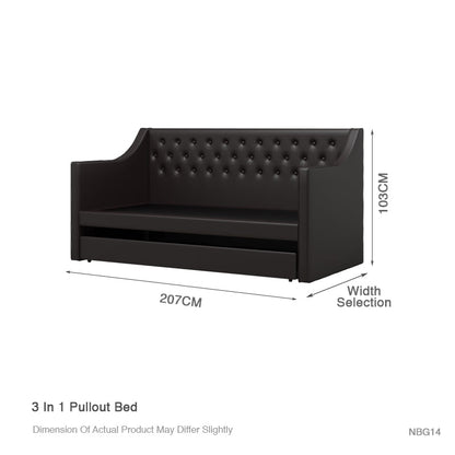 Jordan 3 in 1 Fuax Leather Pullout Bed Frame