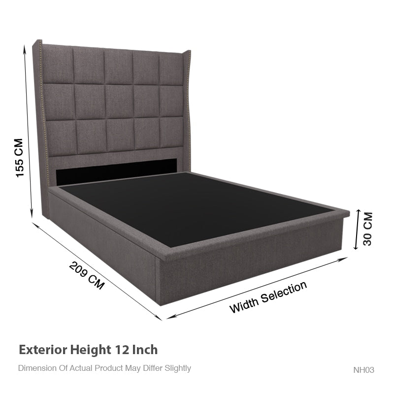 Elbert Fabric Storage Bed 12 Inch