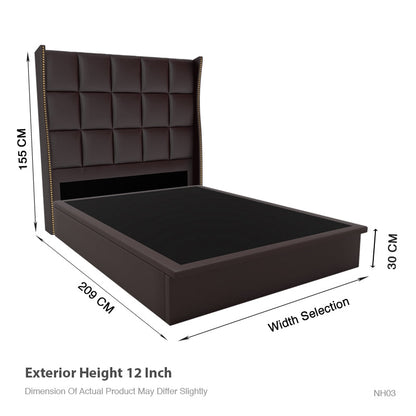 Elbert Faux Leather Storage Bed 12 Inch