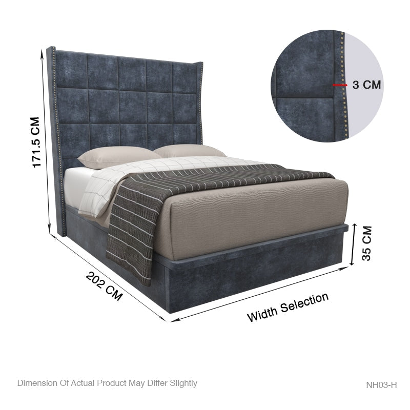 Elbert Velvet Fabric Storage Bed 14 Inch Model B
