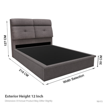 Adira Fabric Storage Bed 12 Inch