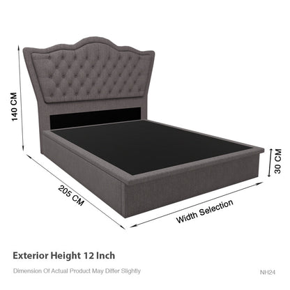 Carvell Fabric Storage Bed 12 Inch