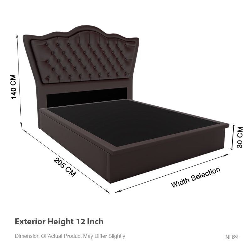 Carvell Faux Leather Storage Bed 12 Inch