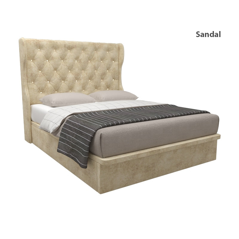 Ryder Velvet Fabric Storage Bed 12 Inch Model B
