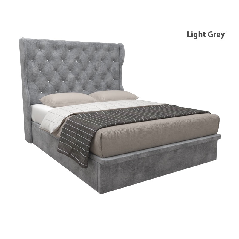 Ryder Velvet Fabric Storage Bed 14 Inch Model B
