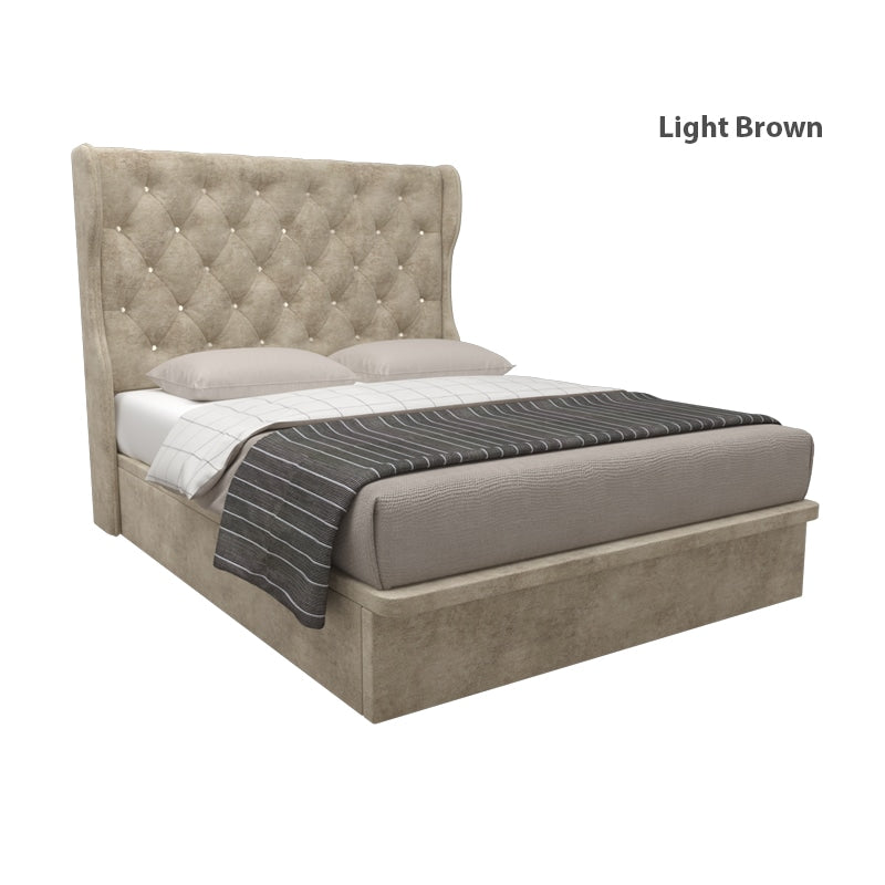 Ryder Velvet Fabric Storage Bed 14 Inch Model B