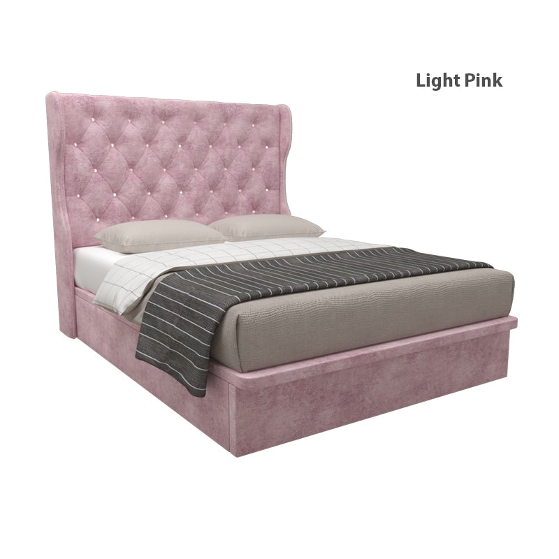 Ryder Velvet Fabric Storage Bed 16 Inch Model B