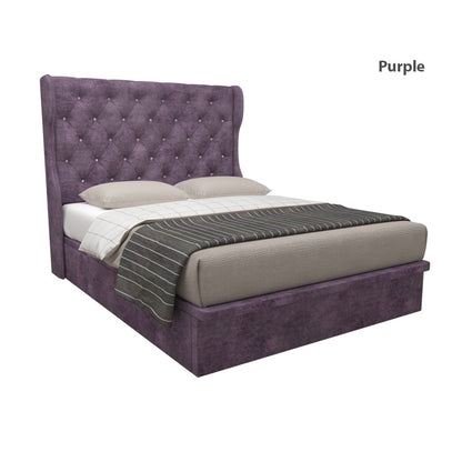 Ryder Velvet Fabric Storage Bed 16 Inch Model B