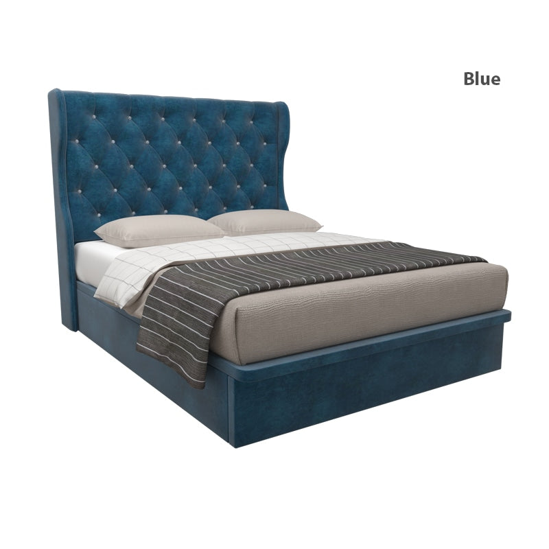 Ryder Velvet Fabric Storage Bed 16 Inch Model B