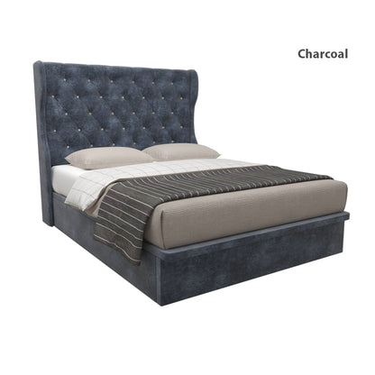 Ryder Velvet Fabric Storage Bed 16 Inch Model B