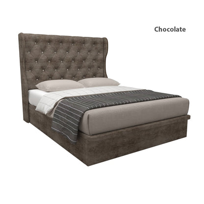 Ryder Velvet Fabric Storage Bed 16 Inch Model B