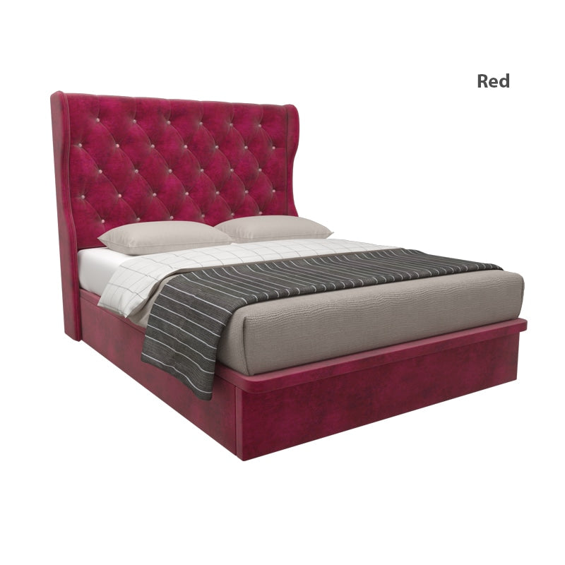 Ryder Velvet Fabric Storage Bed 16 Inch Model B