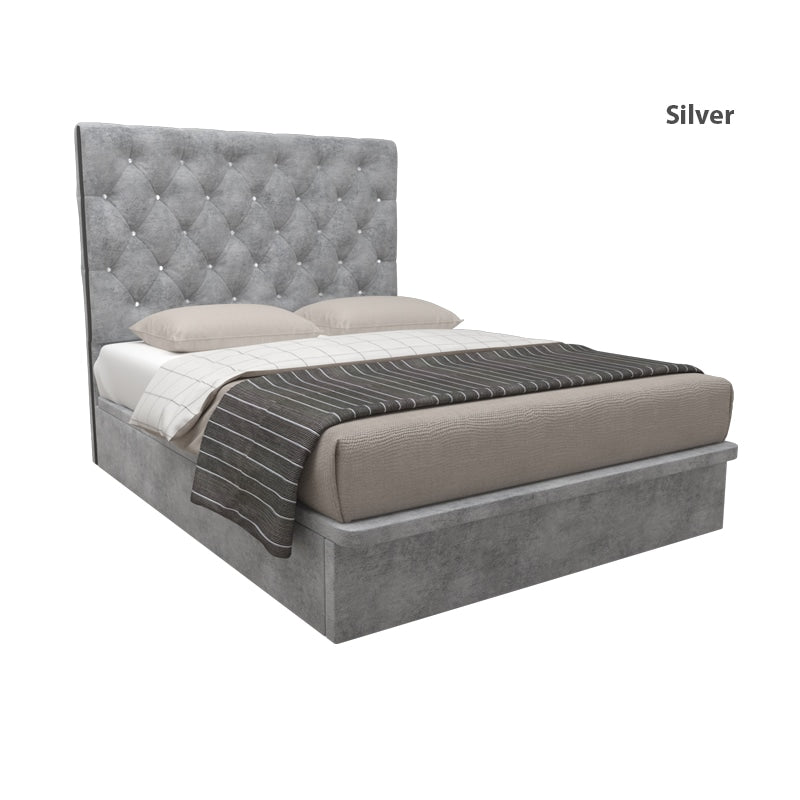 Ryder Velvet Fabric Storage Bed 14 Inch Model A