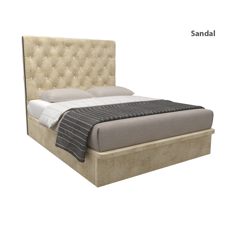 Ryder Velvet Fabric Storage Bed 14 Inch Model A