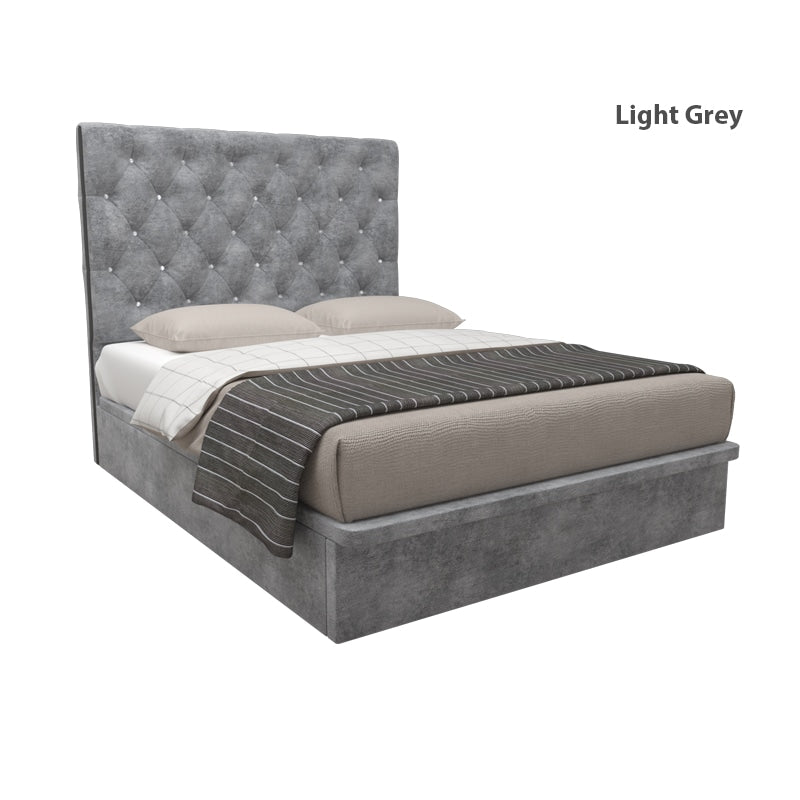 Ryder Velvet Fabric Storage Bed 12 Inch Model A
