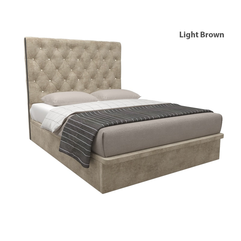 Ryder Velvet Fabric Storage Bed 14 Inch Model A
