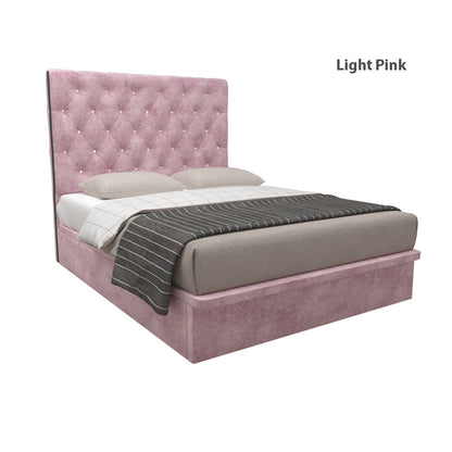 Ryder Velvet Fabric Storage Bed 12 Inch Model A