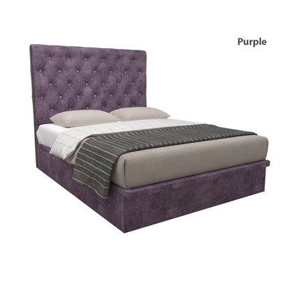 Ryder Velvet Fabric Storage Bed 16 Inch Model A
