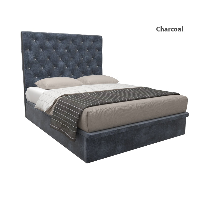Ryder Velvet Fabric Storage Bed 16 Inch Model A