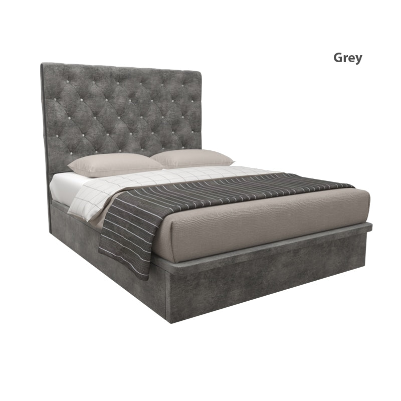 Ryder Velvet Fabric Storage Bed 14 Inch Model A