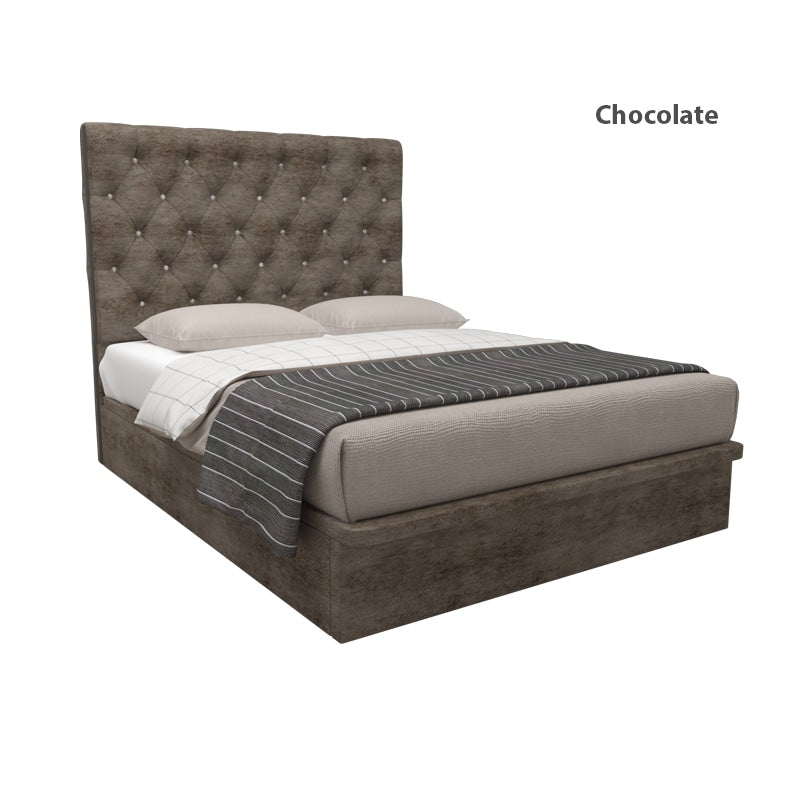 Ryder Velvet Fabric Storage Bed 12 Inch Model A