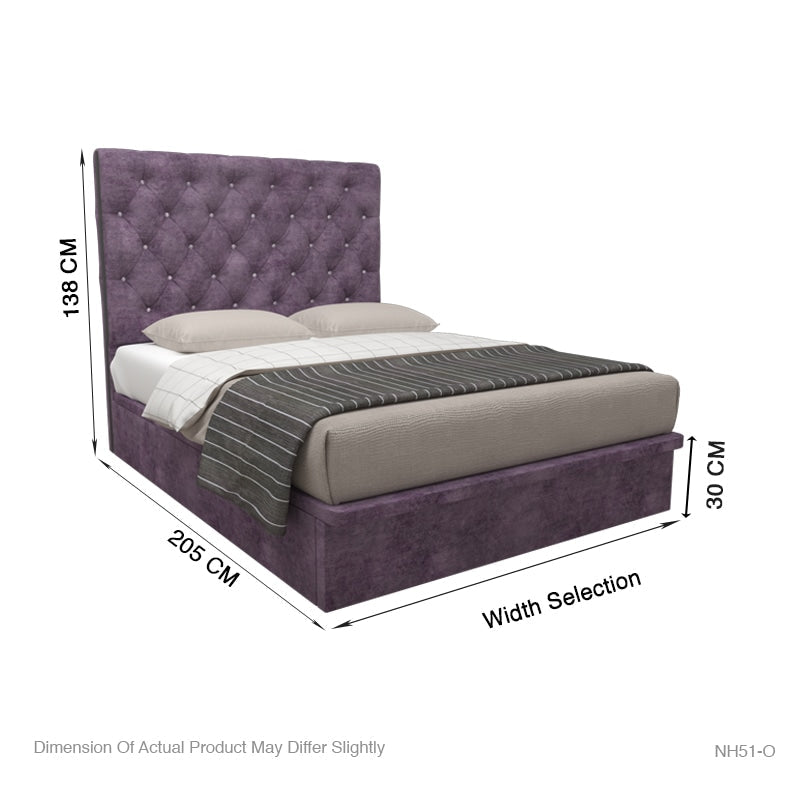 Ryder Velvet Fabric Storage Bed 12 Inch Model A