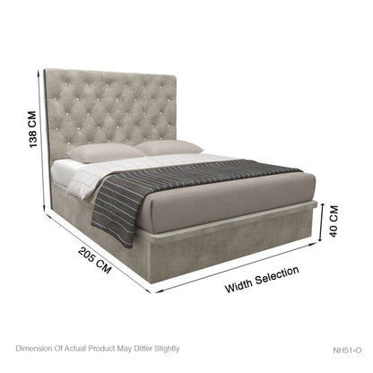 Ryder Velvet Fabric Storage Bed 16 Inch Model A
