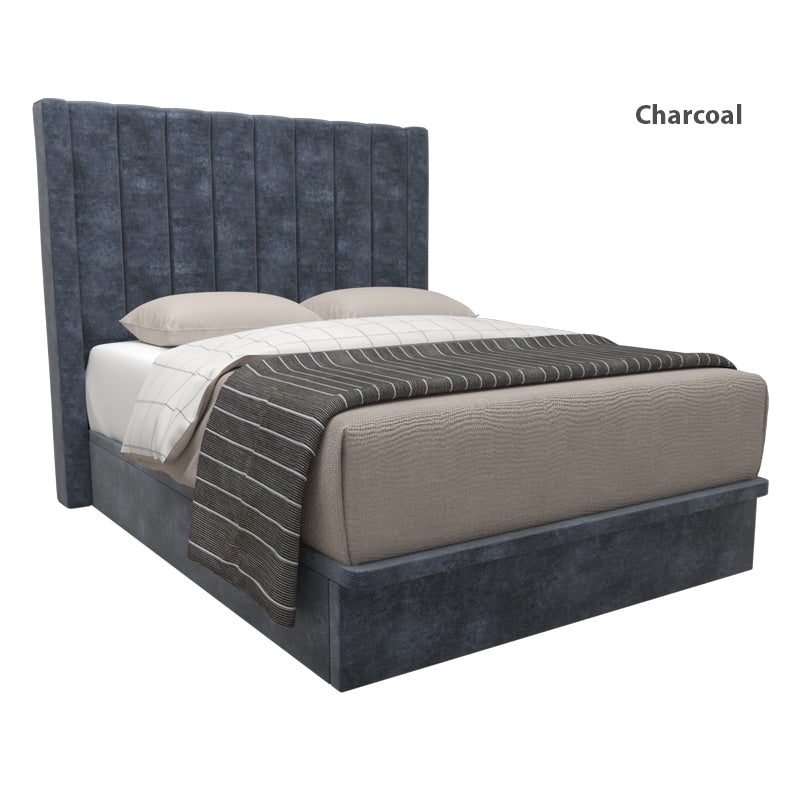 Jaxon Velvet Fabric Storage Bed 14 Inch Model B