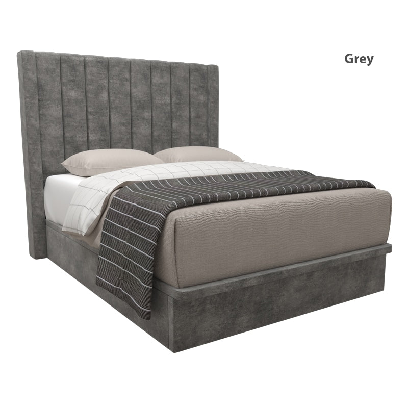 Jaxon Velvet Fabric Storage Bed 14 Inch Model B