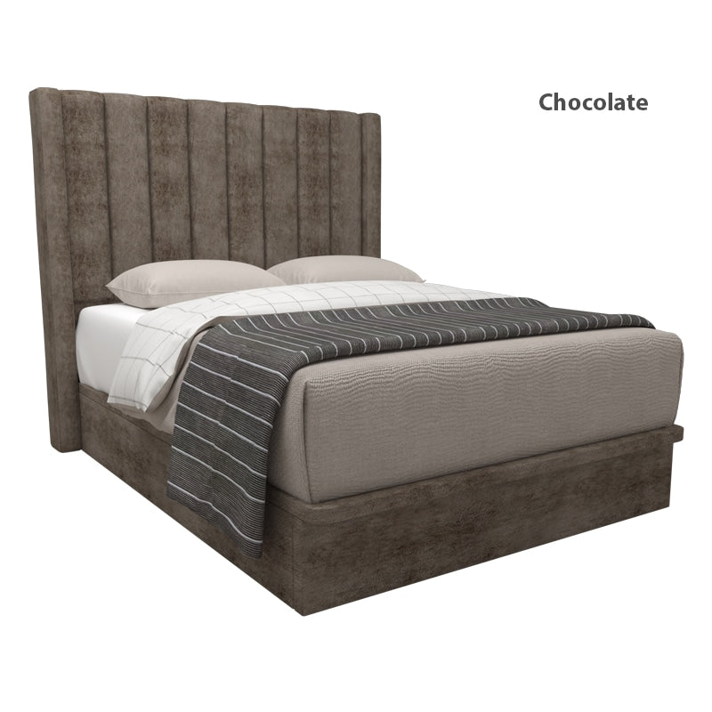 Jaxon Velvet Fabric Storage Bed 14 Inch Model B