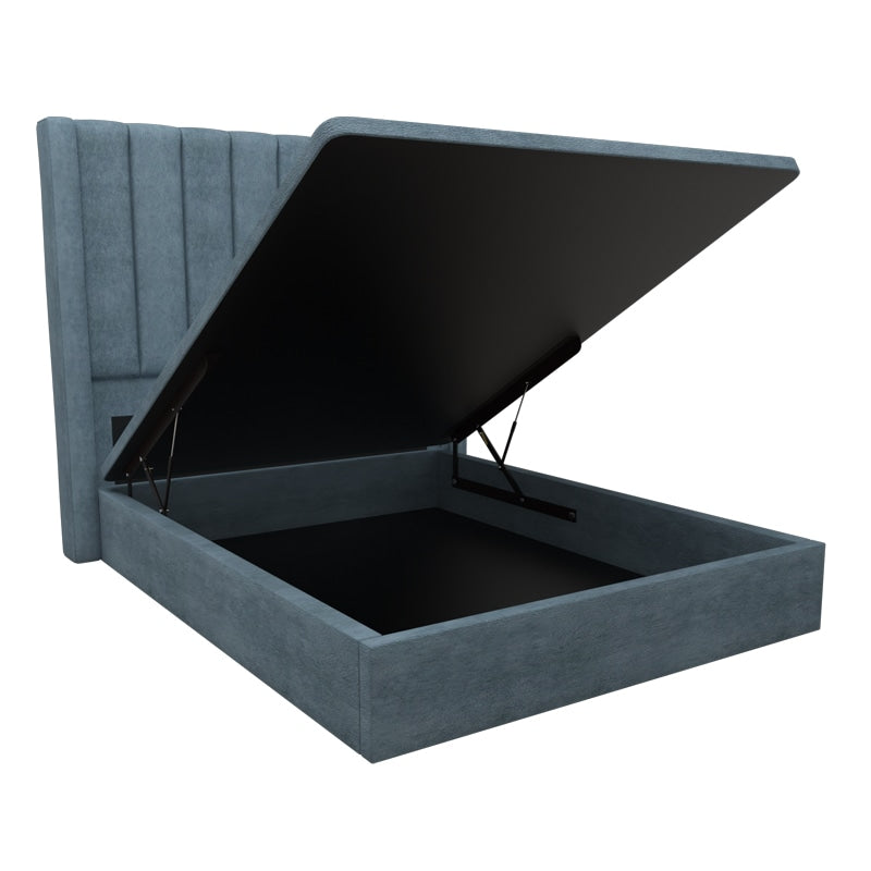 Jaxon Velvet Fabric Storage Bed 16 Inch Model B