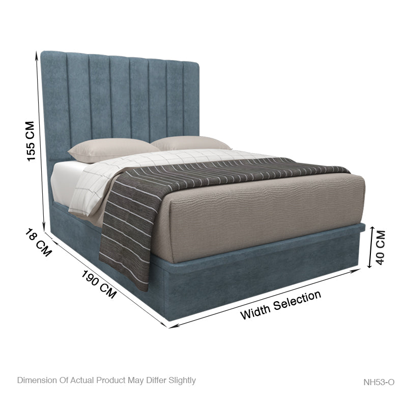 Jaxon Velvet Fabric Storage Bed 16 Inch Model A