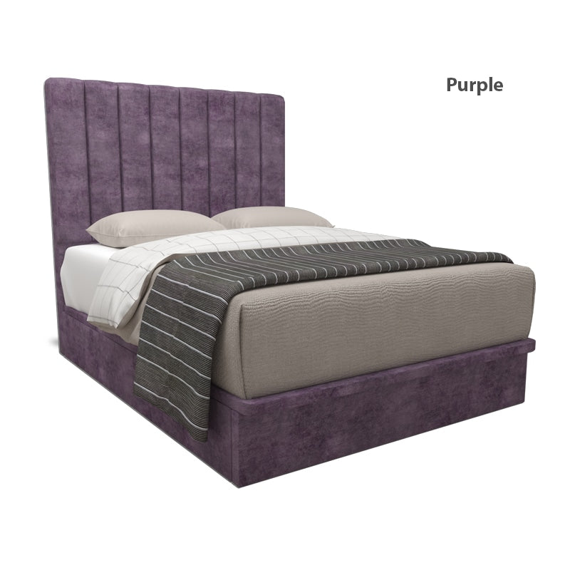 Jaxon Velvet Fabric Storage Bed 16 Inch Model A