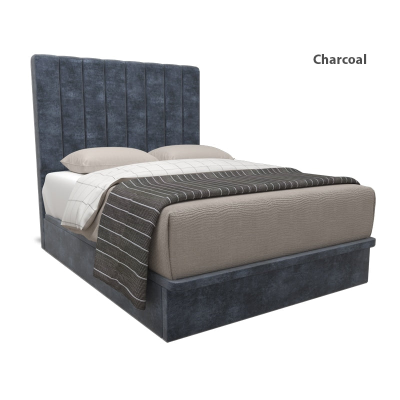 Jaxon Velvet Fabric Storage Bed 12 Inch Model A