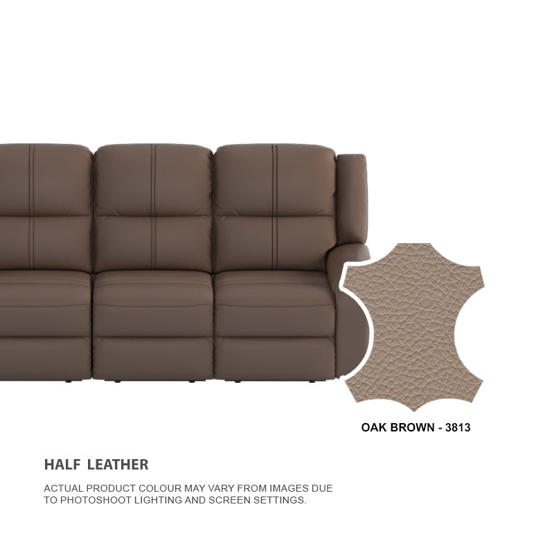 Alana Half Leather Cowhide 4 Seater Sofa