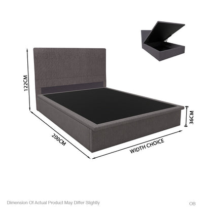Willow Fabric Storage Bed Set With Hotel Classic Bamboo Latex Mattress 10 Inch