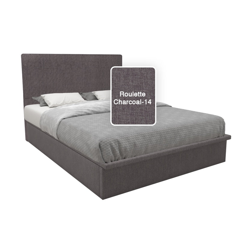Willow Fabric Storage Bed Set With Hotel Pocketed Spring Mattress 10 Inch