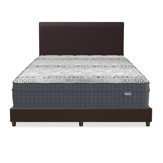 Entice Faux Leather Bed Set with Snuz Foyle Bamboo Latex Pocketed Spring Mattress 11 Inch