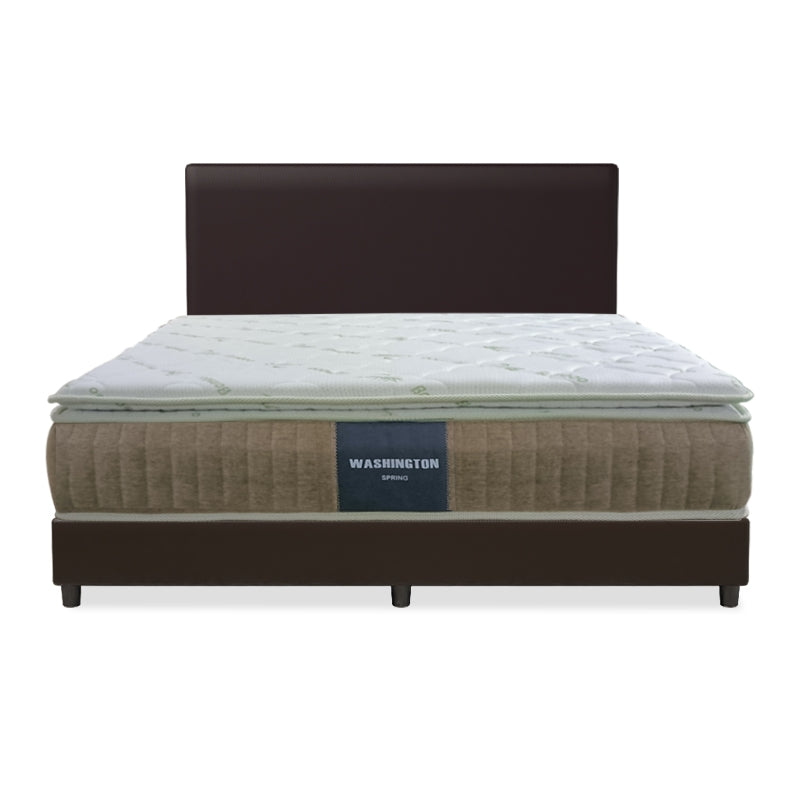 Entice Faux Leather Bed Set With Washington Spring Mattress 12 Inch