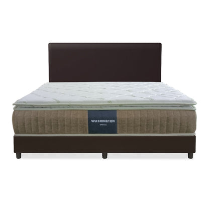 Entice Faux Leather Bed Set With Washington Spring Mattress 12 Inch