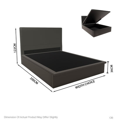 Willow Faux Leather Storage Bed Set With Hotel Classic Bamboo Latex Mattress 10 Inch