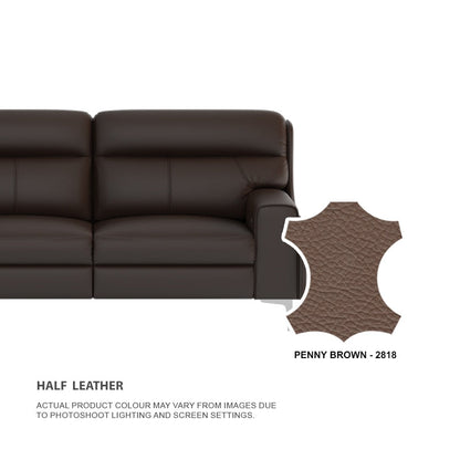Clara Half Leather Cowhide 2 Seater Sofa