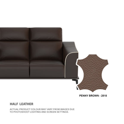Gianna Half Leather Cowhide 1 Seater Sofa