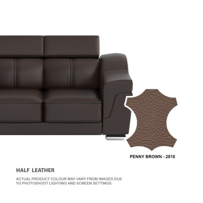 Lyla Half Leather Cowhide 2 Seater With Chaise Sofa
