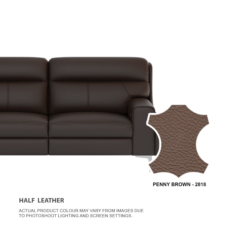 Clara Half Leather Cowhide 4 Seater Sofa