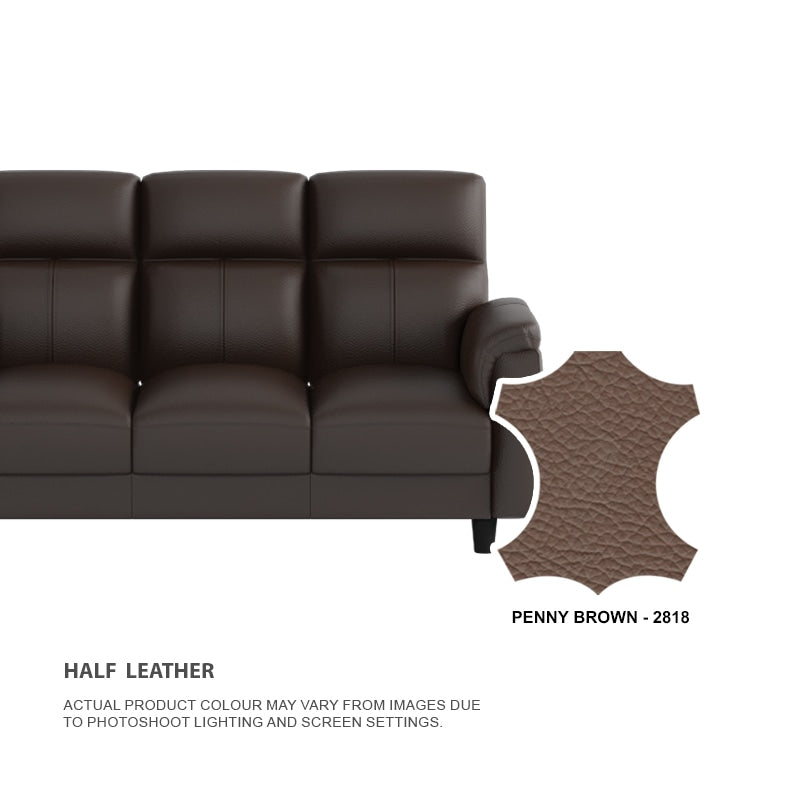 Helen Half Leather Cowhide 2 Seater Sofa