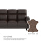 Helen Half Leather Cowhide 2 Seater Sofa