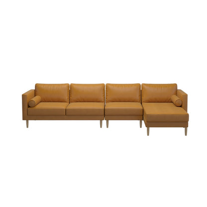 Leah Leathaire 3 Seater With Chaise Sofa