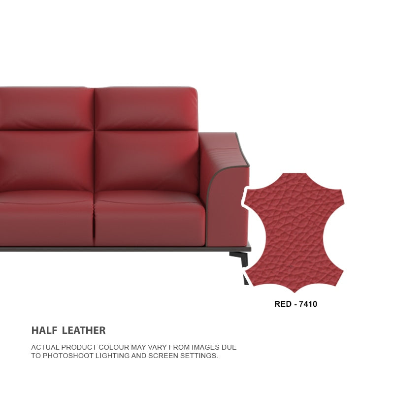Gianna Half Leather Cowhide 1 Seater Sofa