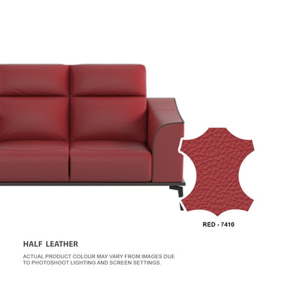 Gianna Half Leather Cowhide 1 Seater Sofa